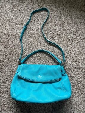 Kate Spade Bright Turquoise Blue Leather Handbag